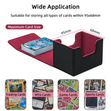 Horizontal Leather Game Card Deck Case Box-Black&Red