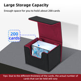 Horizontal Leather Game Card Deck Case Box-Black&Red