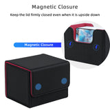 Horizontal Leather Game Card Deck Case Box-Black&Red