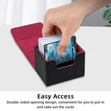 Horizontal Leather Game Card Deck Case Box-Black&Red