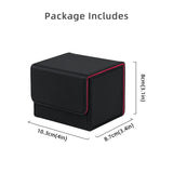 Horizontal Leather Game Card Deck Case Box-Black&Red