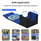 Horizontal Leather Game Card Deck Case Box-Black&Blue