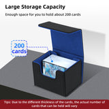 Horizontal Leather Game Card Deck Case Box-Black&Blue