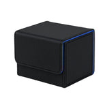 Horizontal Leather Game Card Deck Case Box-Black&Blue