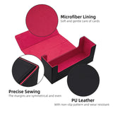Magnetic Leather Game Card Deck Case-Black&Red(HK-X017)
