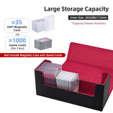 Magnetic Leather Game Card Deck Case-Black&Red(HK-X017)