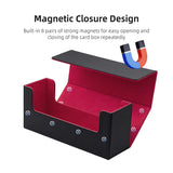 Magnetic Leather Game Card Deck Case-Black&Red(HK-X017)