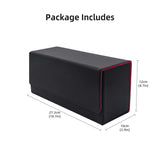 Magnetic Leather Game Card Deck Case-Black&Red(HK-X017)