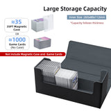 Magnetic Leather Game Card Deck Case-Black&Gray(HK-X017)