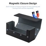 Magnetic Leather Game Card Deck Case-Black&Gray(HK-X017)
