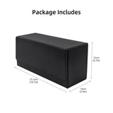 Magnetic Leather Game Card Deck Case-Black&Gray(HK-X017)