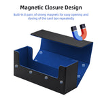 Magnetic Leather Game Card Deck Case-Black&Blue(HK-X017)