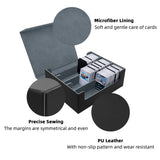 Large Leather Game Card Deck Case Box with 8 Dividers-Black(HX-X034)