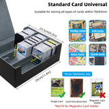 Large Leather Game Card Deck Case Box with 8 Dividers-Black(HX-X034)