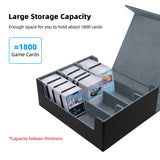 Large Leather Game Card Deck Case Box with 8 Dividers-Black(HX-X034)