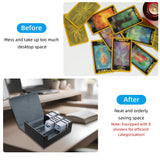 Large Leather Game Card Deck Case Box with 8 Dividers-Black(HX-X034)
