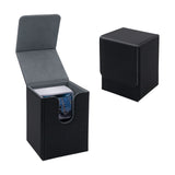 Vertical Leather Game Card Deck Case Box-Black&Gray(HK-X04)