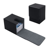 Vertical Leather Game Card Deck Case Box-Black&Gray(HK-X04)