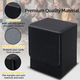 Vertical Leather Game Card Deck Case Box-Black&Gray(HK-X04)