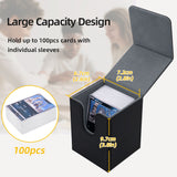 Vertical Leather Game Card Deck Case Box-Black&Gray(HK-X04)