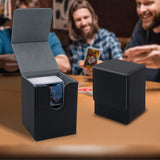 Vertical Leather Game Card Deck Case Box-Black&Gray(HK-X04)