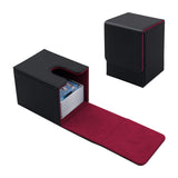 Vertical Leather Game Card Deck Case Box-Black&Red(HK-X04)