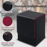 Vertical Leather Game Card Deck Case Box-Black&Red(HK-X04)