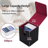 Vertical Leather Game Card Deck Case Box-Black&Red(HK-X04)
