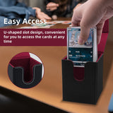 Vertical Leather Game Card Deck Case Box-Black&Red(HK-X04)