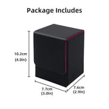 Vertical Leather Game Card Deck Case Box-Black&Red(HK-X04)
