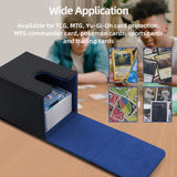 Vertical Leather Game Card Deck Case Box-Black&Blue(HK-X04)