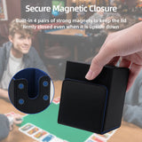 Vertical Leather Game Card Deck Case Box-Black&Blue(HK-X04)