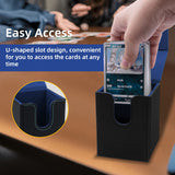 Vertical Leather Game Card Deck Case Box-Black&Blue(HK-X04)