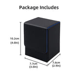 Vertical Leather Game Card Deck Case Box-Black&Blue(HK-X04)