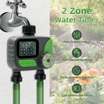 2 Zone Water Timer for Garden Hose-Green(US Plug)