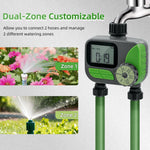 2 Zone Water Timer for Garden Hose-Green(US Plug)