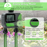 2 Zone Water Timer for Garden Hose-Green(US Plug)