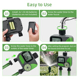 2 Zone Water Timer for Garden Hose-Green(US Plug)