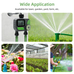 2 Zone Water Timer for Garden Hose-Green(US Plug)