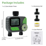 2 Zone Water Timer for Garden Hose-Green(US Plug)