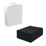 Large Leather Game Card Deck Case Box with 8 Color Dividers-Black&Blue(HX-X034)