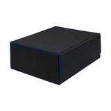 Large Leather Game Card Deck Case Box with 8 Color Dividers-Black&Blue(HX-X034)