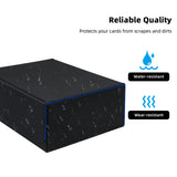 Large Leather Game Card Deck Case Box with 8 Color Dividers-Black&Blue(HX-X034)