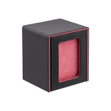Vertical Leather Game Card Deck Case Box with Display Window-Red Peach(HK-X050)