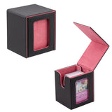 Vertical Leather Game Card Deck Case Box with Display Window-Red Peach(HK-X050)