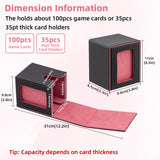 Vertical Leather Game Card Deck Case Box with Display Window-Red Peach(HK-X050)