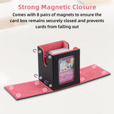 Vertical Leather Game Card Deck Case Box with Display Window-Red Peach(HK-X050)