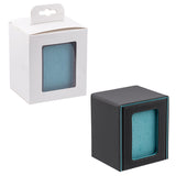 Vertical Leather Game Card Deck Case Box with Display Window-Light Blue(HK-X050)
