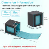 Vertical Leather Game Card Deck Case Box with Display Window-Light Blue(HK-X050)