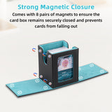 Vertical Leather Game Card Deck Case Box with Display Window-Light Blue(HK-X050)